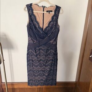 Tadashi Shoji Navy Lace Midi Dress